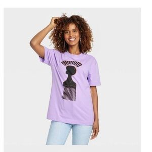 Black History Month Women's Hair Pic Short Sleeve T-Shirt -
Purple